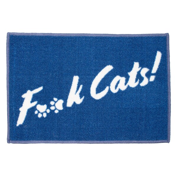 Monarch Brands Lost Marbles Pet Mat - F Design - Cats, Blue P-PM-16X24-FCATS-BL - main